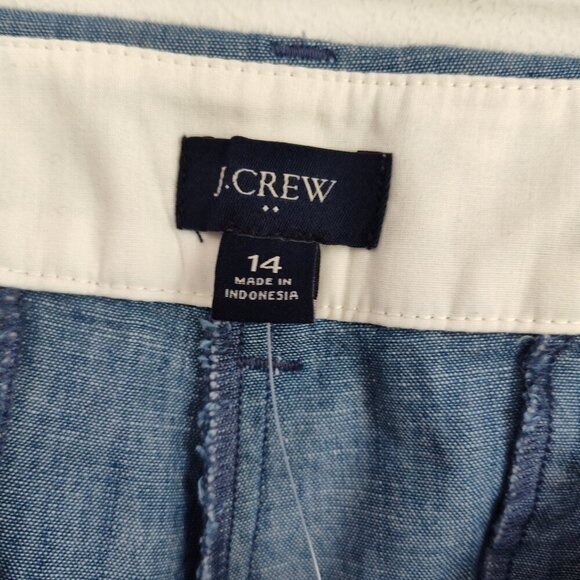 Ladies SZ 14 J Crew Factory Blue Chambray Short - Picture 3 of 3